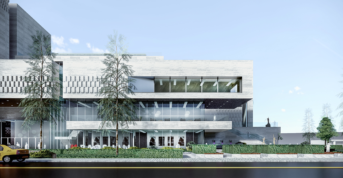 上海荷道建筑-新建宝山区档案馆幕墙工程