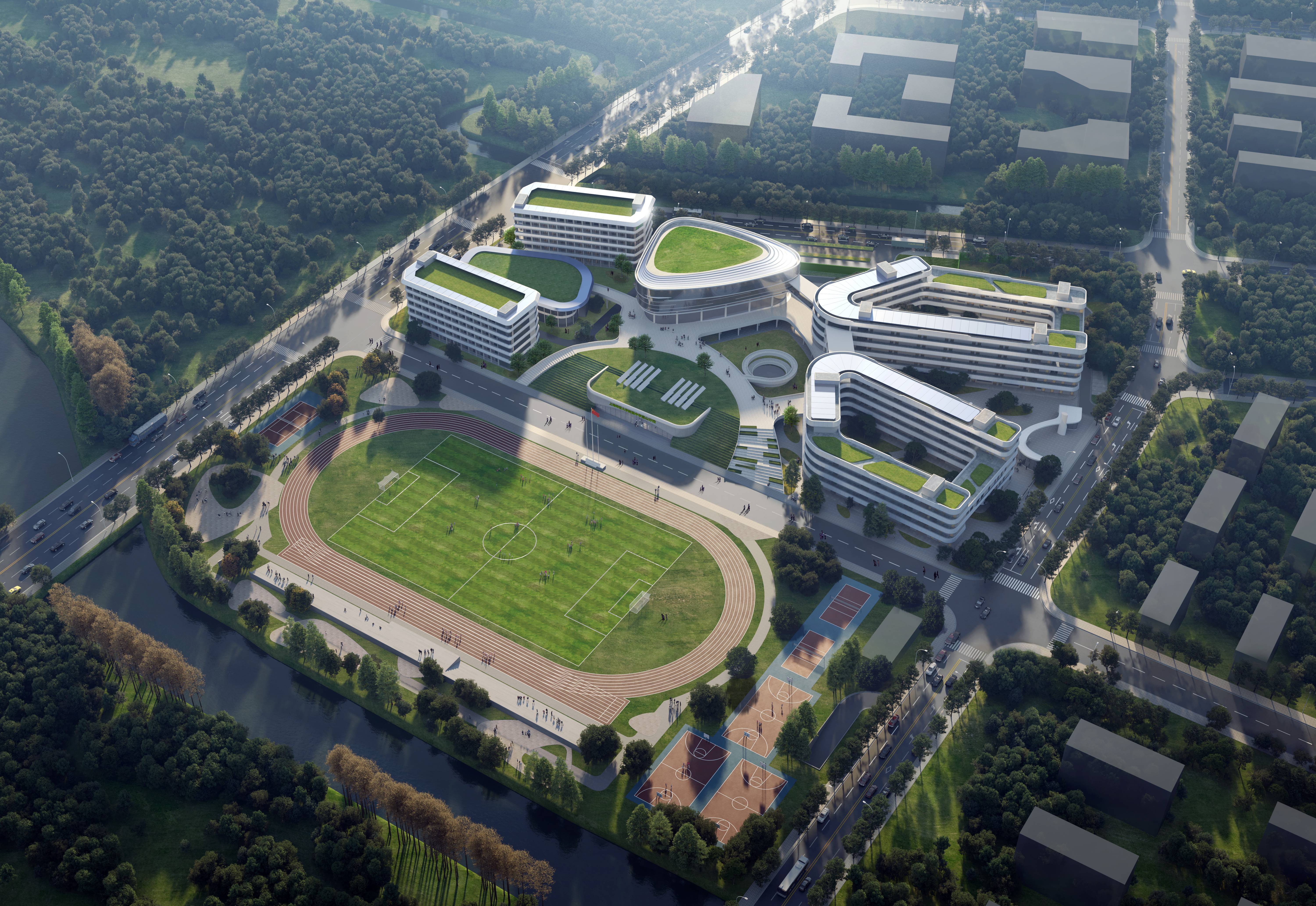上海荷道建筑-上海师范大学附属中学宝山分校新建工程（除桩基工程） 外墙铝板及铝合金格栅
